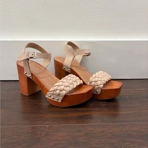 Madden Girl Cream and Brown Platform Sandals